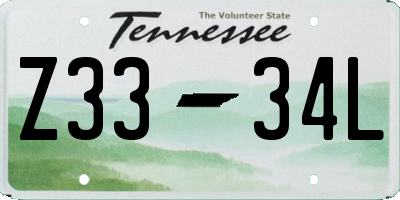 TN license plate Z3334L
