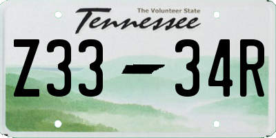 TN license plate Z3334R