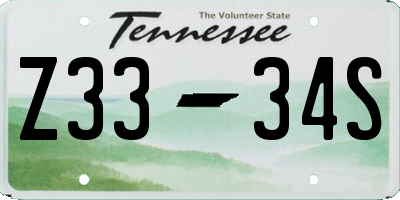 TN license plate Z3334S