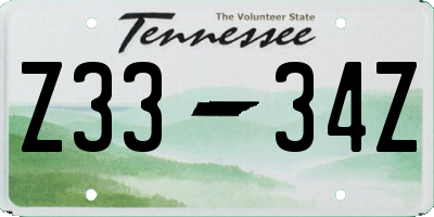 TN license plate Z3334Z