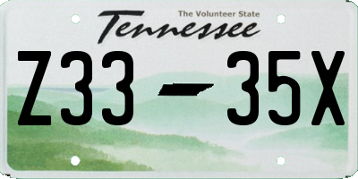 TN license plate Z3335X