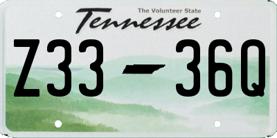 TN license plate Z3336Q