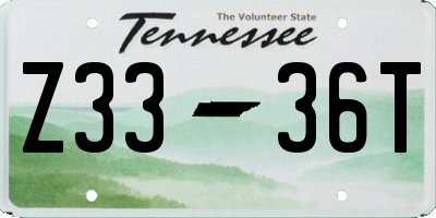 TN license plate Z3336T