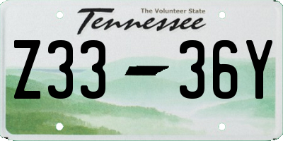 TN license plate Z3336Y