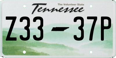 TN license plate Z3337P