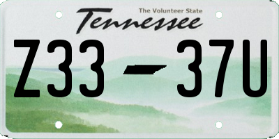 TN license plate Z3337U