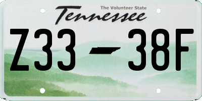TN license plate Z3338F