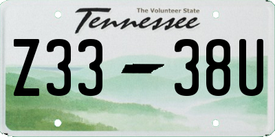 TN license plate Z3338U