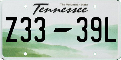 TN license plate Z3339L