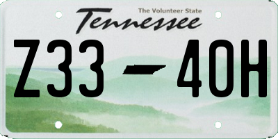 TN license plate Z3340H