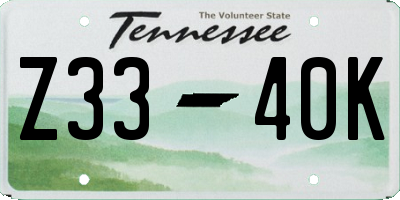 TN license plate Z3340K