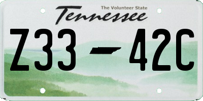 TN license plate Z3342C