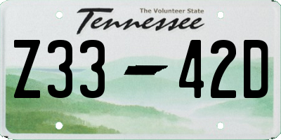 TN license plate Z3342D