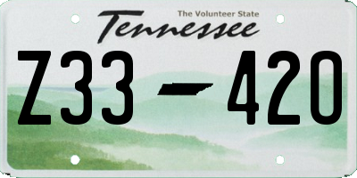 TN license plate Z3342O