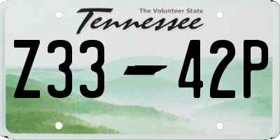 TN license plate Z3342P