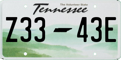 TN license plate Z3343E