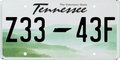 TN license plate Z3343F