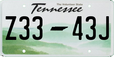 TN license plate Z3343J