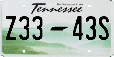 TN license plate Z3343S