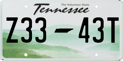 TN license plate Z3343T