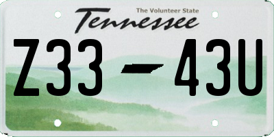 TN license plate Z3343U