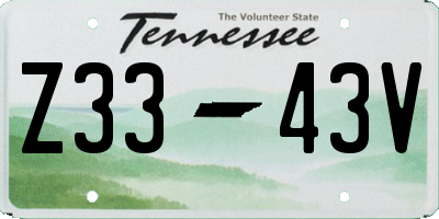 TN license plate Z3343V