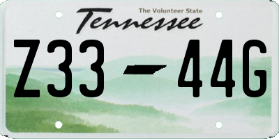 TN license plate Z3344G