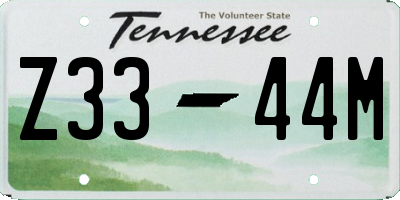 TN license plate Z3344M