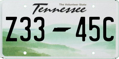 TN license plate Z3345C