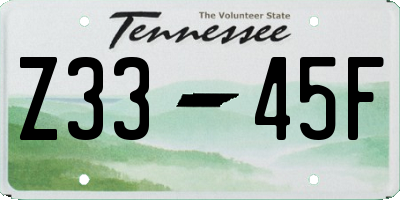 TN license plate Z3345F