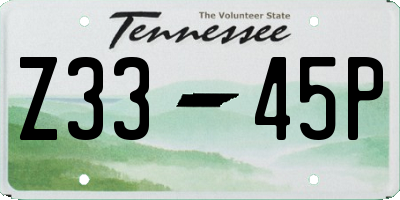 TN license plate Z3345P
