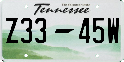 TN license plate Z3345W