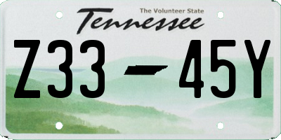 TN license plate Z3345Y