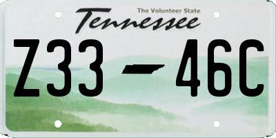 TN license plate Z3346C