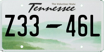 TN license plate Z3346L