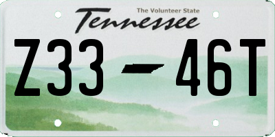 TN license plate Z3346T