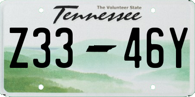 TN license plate Z3346Y