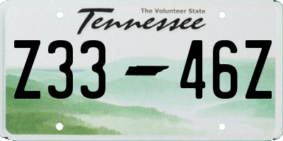 TN license plate Z3346Z