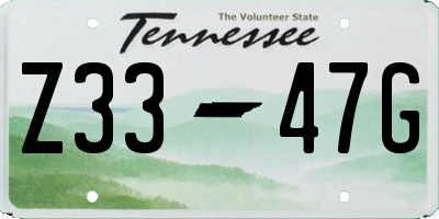 TN license plate Z3347G