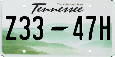 TN license plate Z3347H