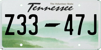 TN license plate Z3347J