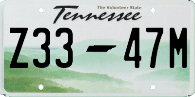 TN license plate Z3347M