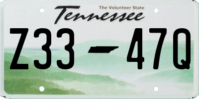 TN license plate Z3347Q