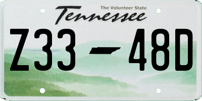 TN license plate Z3348D