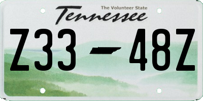 TN license plate Z3348Z