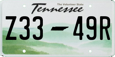 TN license plate Z3349R