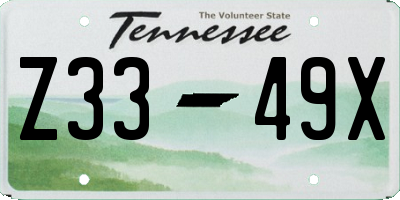 TN license plate Z3349X