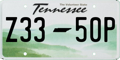 TN license plate Z3350P