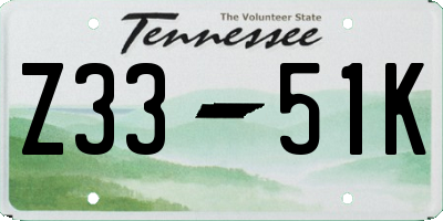 TN license plate Z3351K