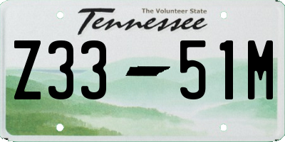 TN license plate Z3351M